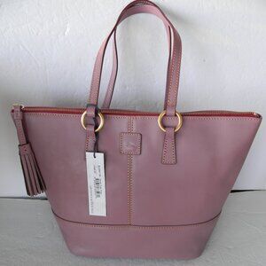 NWT DOONEY & BOURKE FLORENTINE LEATHER MAUVE PURPLE TOBI TOTE BAG